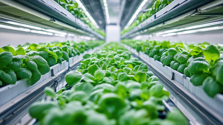 High-Tech Vertical Farm with Green Plant Wallsの素材