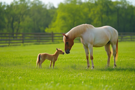 Pasture Love: Horse and Foal in Harmonyの素材