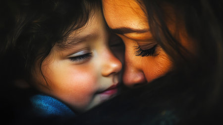 Tender Embrace Between Mother and Childの素材