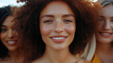 Smiling Office Employees from Diverse Ethnic Groupsの素材