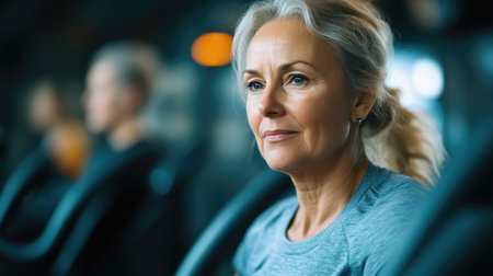 Healthy Senior Couple Enjoying Gym Workout Togetherの素材