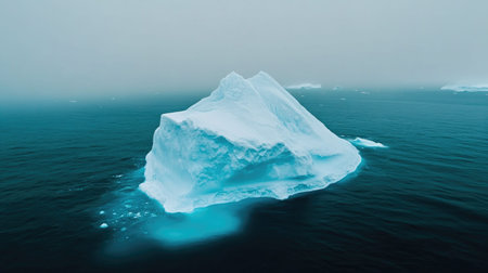 Expansive Icy Landscape with Melting Icebergの素材