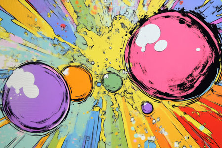 Colorful Comic Style Boom Illustration Close-Upの素材