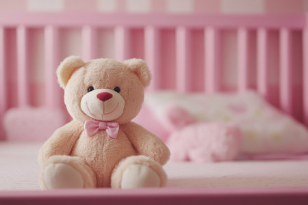 Sweet Bear Toy on Cozy Pink Cribの素材
