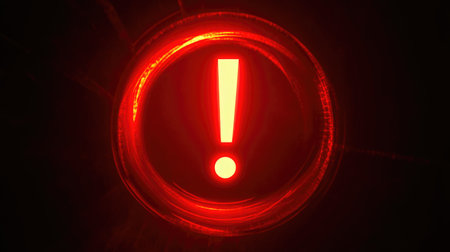 Flashing Red Exclamation Mark Warning Symbolの素材