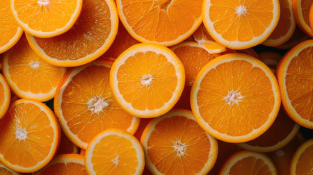 Close-Up of Many Orange Fruit Slicesの素材