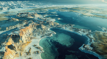 Vast Early Inland Sea Surrounded by Evolving Lifeの素材