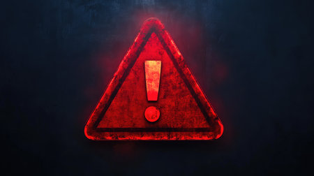Animated Red Hazard Warning Sign Iconの素材