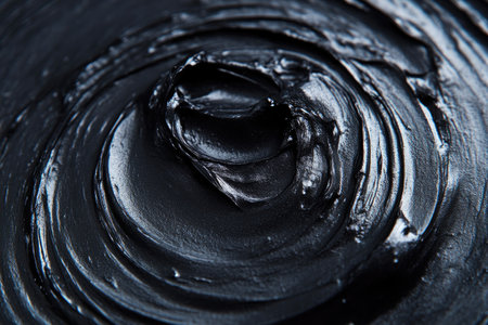 Rich Black Gel Face Mask Swirl Close-Up Photographyの素材