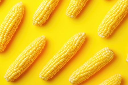 Corn Texture Close-Up with Sunlit Yellow Backgroundの素材