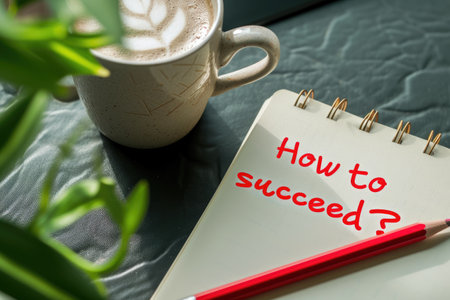 Inscription 'How to Succeed' on Blank Paperの素材