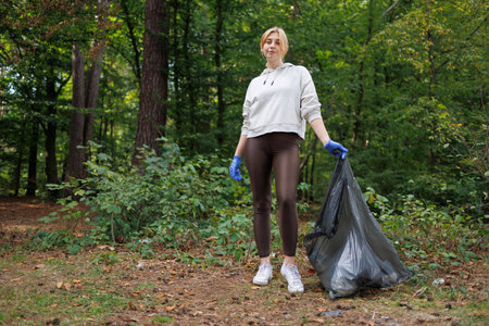 Youth Taking Initiative: Cleaning Up Litter in Natural Surroundingsの写真素材
