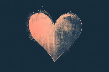 Sleek Monoline Heart Shape with Room for Text Above and Belowの素材