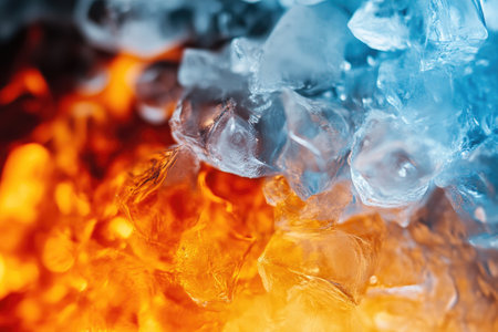 An Artistic Exploration of Fire and Ice Confrontationの素材