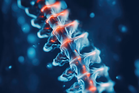 Medical X-ray Displaying Spinal Pain Areas in Lumbar Regionの素材