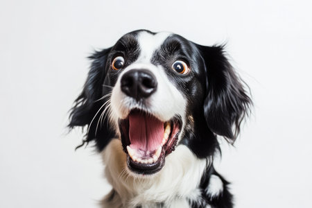 Eager Dog with an Adorable Wow Face Displayedの素材