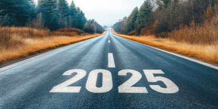 Pathway leading to future year 2025の素材