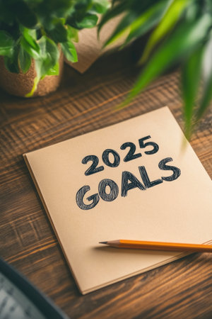 Close-Up of Personal Aspirations for 2025の素材