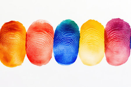 Unique Patterns of Vibrant Fingerprints Displayedの素材