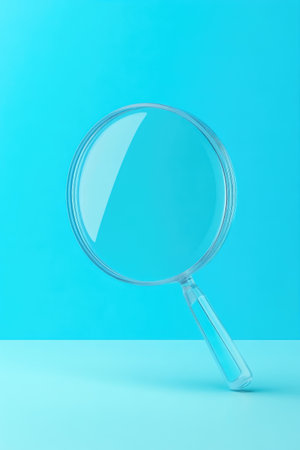 Trendy Minimalistic Magnifying Glass on Blueの素材