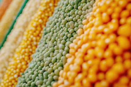 Healthy Legume Varieties in Detailed Close-Upの素材