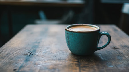 Morning Coffee Ritual on a Wooden Surfaceの素材