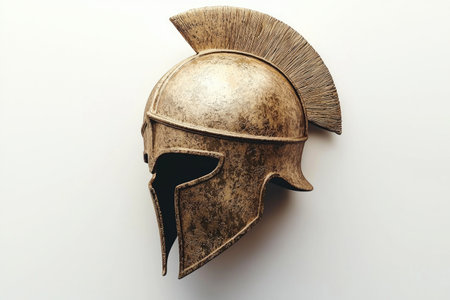 Classic Ancient Greek Warrior Helmet with Minimalist Designの素材