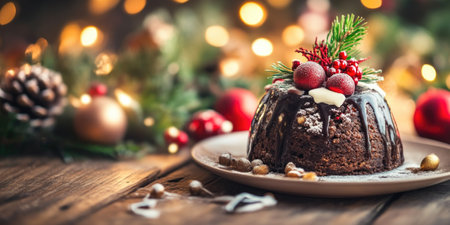 Aromatic Christmas Pudding with a Touch of Holiday Cheerの素材