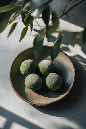 Matcha Mochi Dessert Showcasing Japanese Cuisineの素材