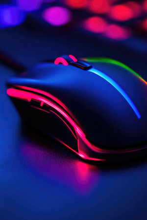 Futuristic LED Mouse with Neon Backlightingの素材