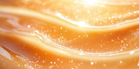 Macro detail of sunscreen lotion on hand in sunlightの素材