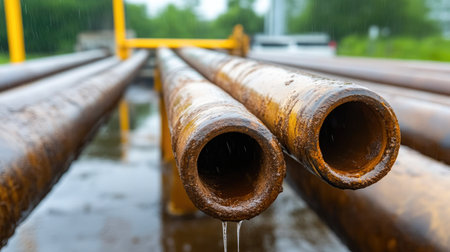 Close-up of corrosion-resistant coatings on geothermal infrastructureの素材