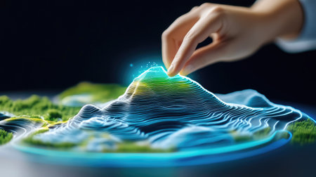 Futuristic Civil Engineer Using Holographic Toolsの素材