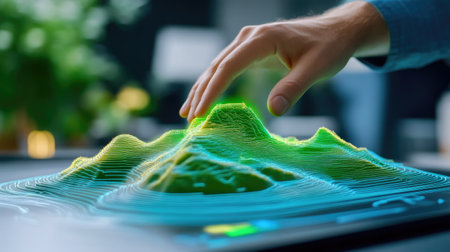 Civil Engineer Adjusting Digital Elevation Dataの素材