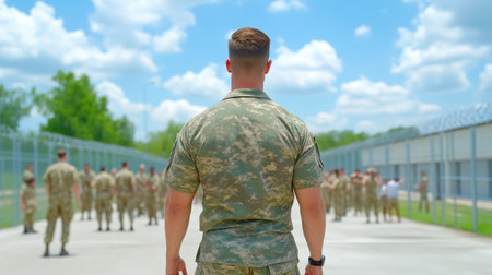 Prison surveillance by dedicated security officerの素材