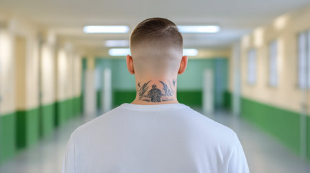 Prisoner with Neck Tattoo in Controlの素材