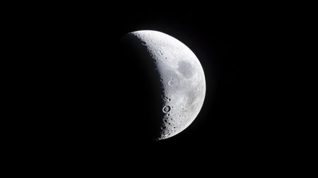 Moon's Surface with Crescent Earth Viewの素材