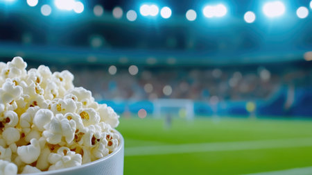 Popcorn Bucket and Excited Soccer Fansの素材