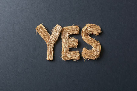 Inspirational 'YES' Word on Simple Black Backgroundの素材