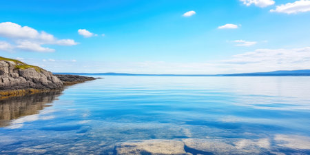 Serene Seascape with Endless Blue Horizonの素材