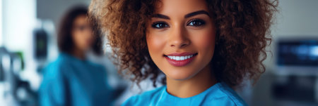 Modern operating room with female professionalsの素材