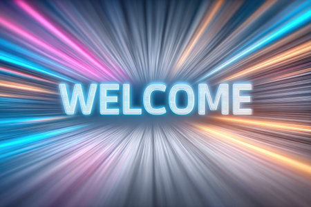 Welcome Message with Dynamic Light Beamsの素材