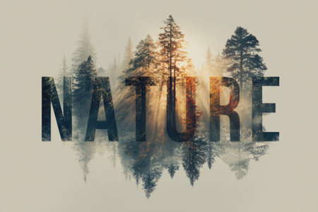 Nature Word with Forest Double Exposureの素材