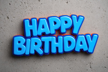 Bright Blue Happy Birthday Greetingの素材