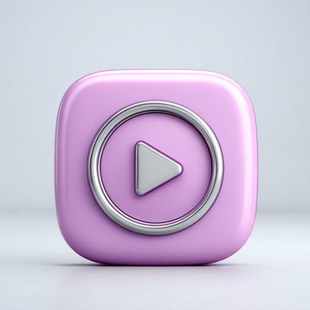Pink Rounded Play Button Iconの素材