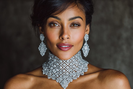 Elegant Woman with Diamond Jewelryの素材