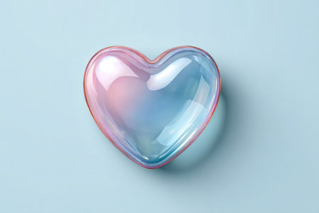 Shiny Glass Heart with Soft Pink and Blue Colorsの素材