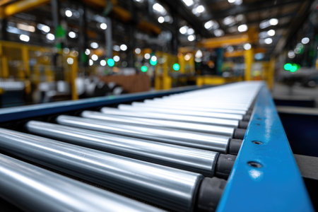 Conveyor belt in industrial factoryの素材