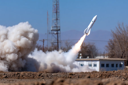 Rocket Launching with Smoke and Flamesの素材