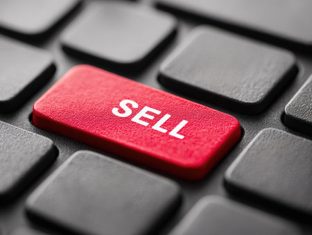 Red Sell Button on Computer Keyboardの素材